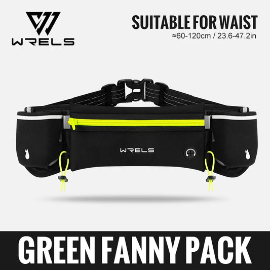WRELS Upgraded Running Belt Bag With Water Bottles Hydration Belt Running Pouch Bag Fanny Pack Phones Waist pack for Sports