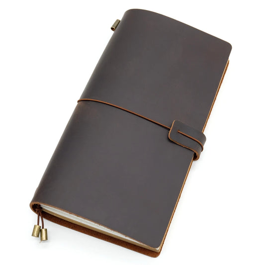 100% Handmade Genuine Leather Traveler's Notebook Travel Diary Journal Vintage Cowhide Gift Planner Free Lettering Embosse
