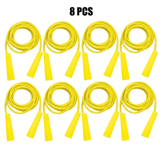 2/4/8/16Pcs Cotton Rubber Skipping Rope For Fitness Elementary School Cloth Braided Rope Fitness Student School Exercise