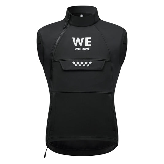 WOSAWE Multi-Pocket Men's Motorcycle Vest Sleeve-Less Jacket Motorcycle Rider Vest Reflective Warm Motorcycle Off Road Vest