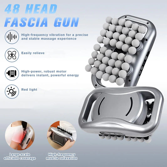 48 Head Massager Gun, Back Neck Shoulder Leg Muscle Whole Body Massager, 9 Modes 9 Levels, Deep Tissue, Non Slip Handle, Type-C Fast Charge, Portable Percussion Massager to Anytime Anywhere Ideal Gift for Home Or Office
