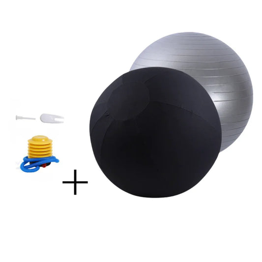 65cm Balance Ball Chair for Office & Home Washable Cotton Cover Ergonomic Exercise Ball for Posture Back Relief Yoga Ball Chair