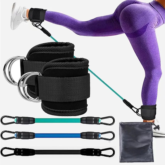 Ankle Straps Resistance Bands Set Fitness Workout Exercise Equipment Ankle Weight Yoga Elastic Fitness Band For Gym Man Woman