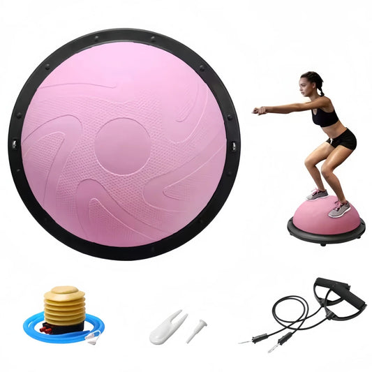 47cm/58cm Yoga Balance Ball Strong Half Home Gym Fitness Ball Explosion-Proof Pilates Fitball Wave Speed Ball