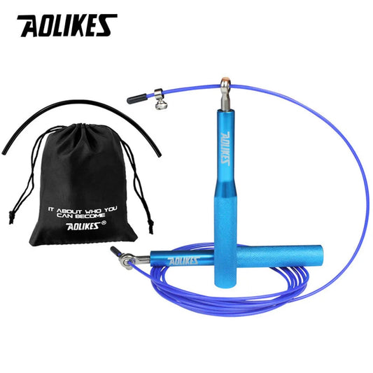 AOLIKES Crossfit Jump Rope Adjustable Jumping Rope Training Aluminum Skipping Rope Fitness Speed Skip Training Boxing MMA