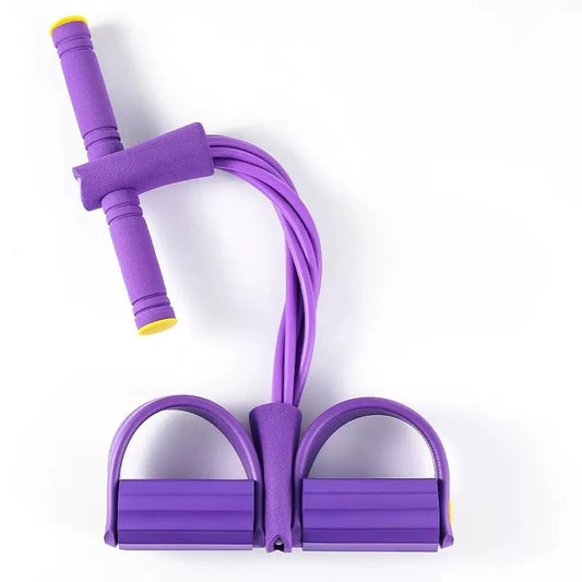 Pedal Resistance Band with Handle,6-Tubes Elastic Pull Rope Fitness Foot Pedal Resistance Bands for Yoga Pilates Exercise