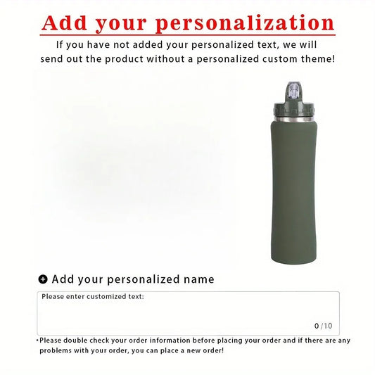 Personalized Insulated Stainless Steel Water Bottle with Straw - Engraved Fitness/Cycling Bottle, Perfect Gift for Men & Women