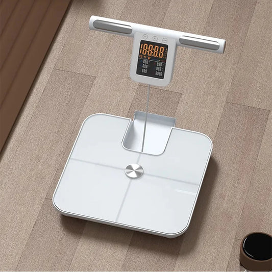 Smart Body Fat Scale for with Handle, 24 Precise Body Biological Analyzer, Digital Bathroom Weighing Bluetooth Scale