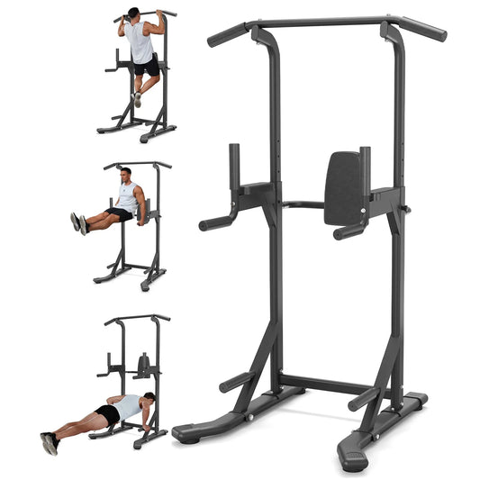 Heavy Duty Power Tower Pull Up Bar Free-Standing Dip Station 200KG Home Gym Multi-Function Strength Training Fitness Equipment