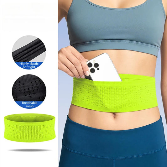 LOOGDEEL Sports Waist Bag Breathable Belt Bag Pocket Seamless Invisible Elastic Multifunction Phone Fitness Running Lightweight
