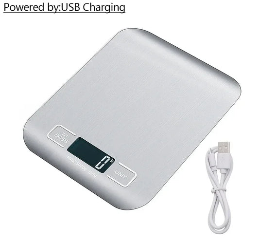 10/5Kg Kitchen Digital Scale Usb/Battery Charging Electronic Smart Balance LCD Mini Precision Weight Scales For Food Cooking