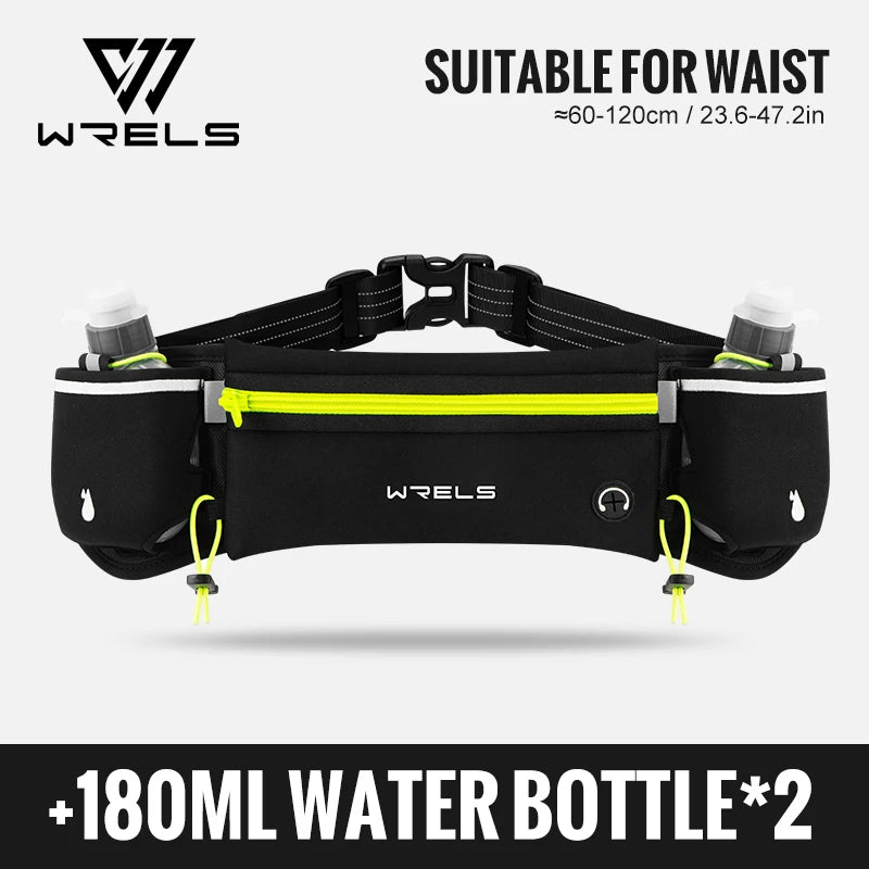 WRELS Upgraded Running Belt Bag With Water Bottles Hydration Belt Running Pouch Bag  Fanny Pack Phones Waist pack for Sports