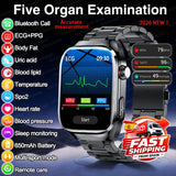 New ECG Smart Watch Men Women, Health Diagnosis, Organ Monitoring, Body Analysis, Blood Pressure, Blood Oxygen, Blood Fat, Uric Acid, Temperature Monitor, Bluetooth Call, Waterproof Fitness Tracker, Sports Smartwatch
