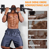 4-in-1 pull-up bar for wall mounting, non-slip handles,rings and punching bags with different grip positions, safe and stabl