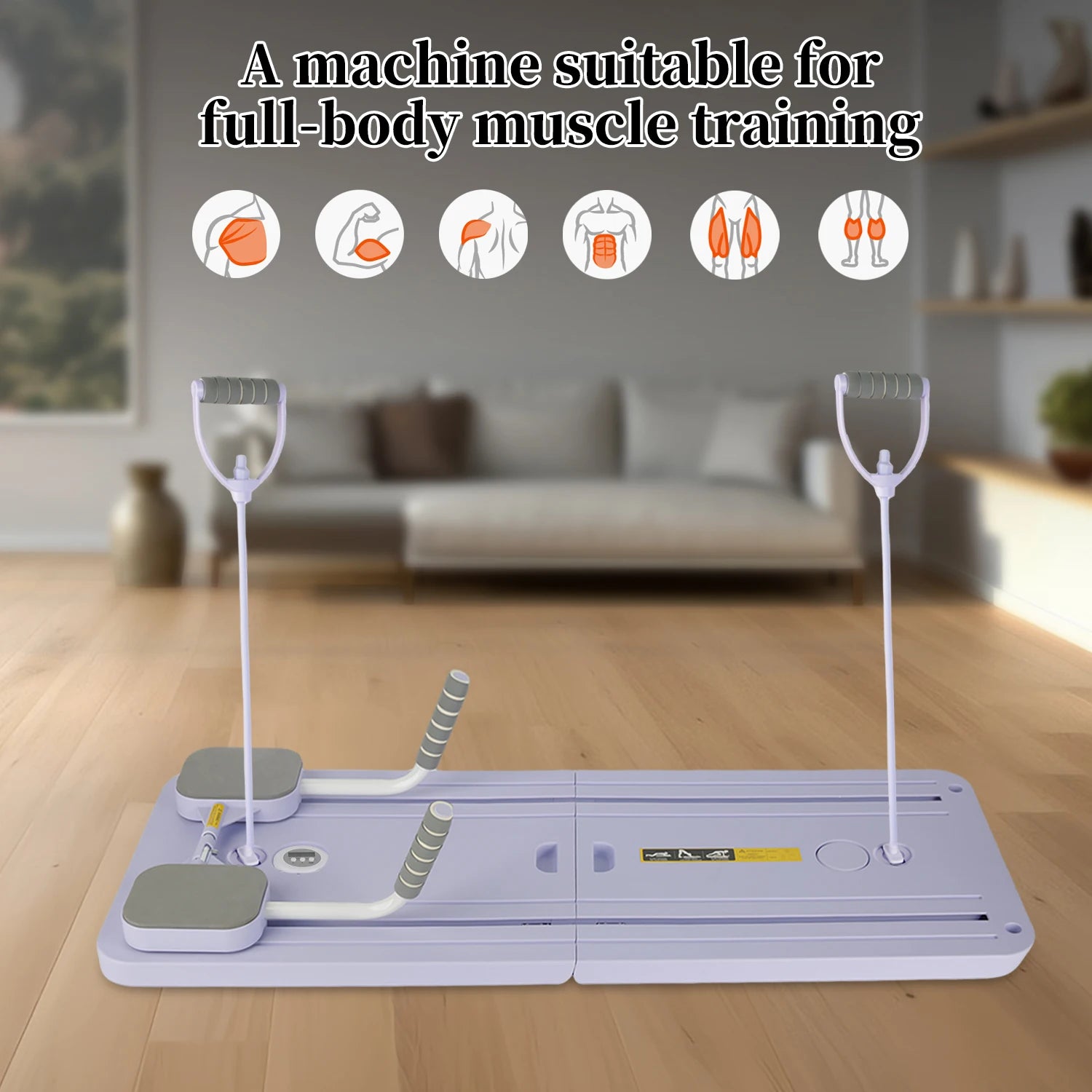Foldable Pilates Reformer Full Body Fitness Board, Automatic Rebound Abdominal Exercise Board for Full Body Work