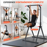 Foldable pull-up bar, height adjustable 168-cm, capacity 200 kg, 9 levels, a device for the whole body
