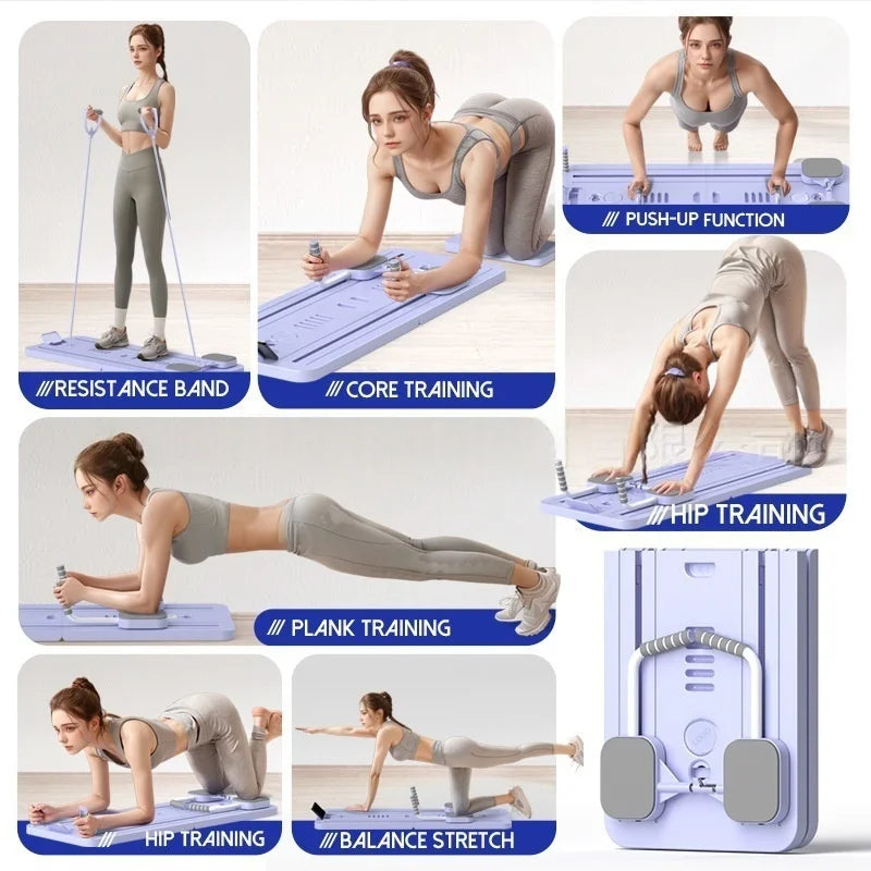 6 in 1 Foldable Push Up Board Multifunctional Fitness Equipment Training Workout Equipment for Chest Abs Arm Back Full Body