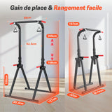 Foldable pull-up bar, height adjustable 168-cm, capacity 200 kg, 9 levels, a device for the whole body