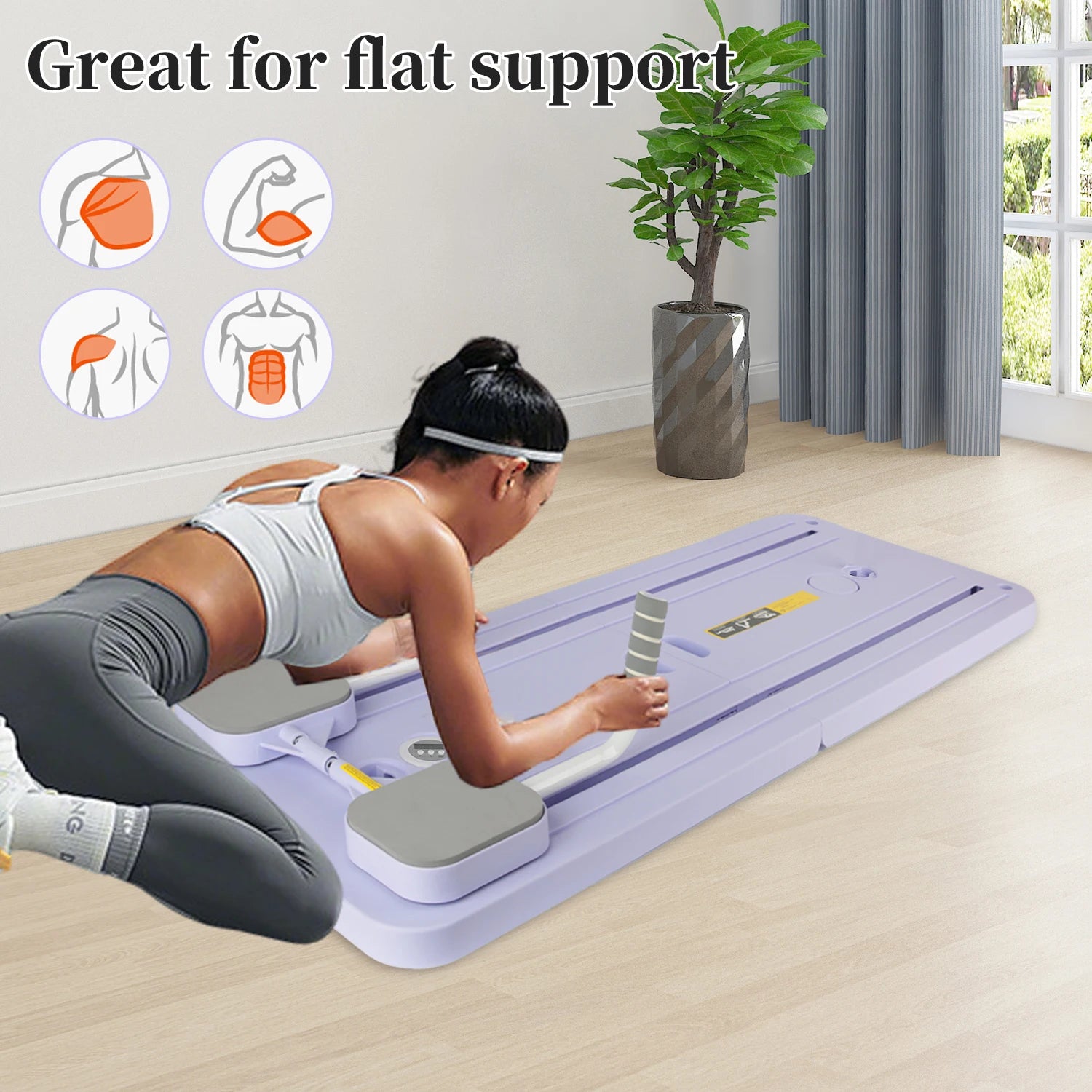 Abdominal Training Board Multi-function Fitness Pushup Board Automatic Rebound Foldable Pilates Board Home Gym Fitness Equipment