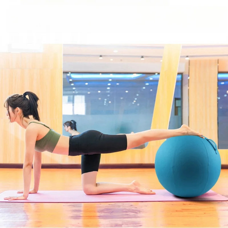 65cm Balance Ball Chair for Office & Home  Washable Cotton Cover Ergonomic Exercise Ball for Posture Back Relief Yoga Ball Chair