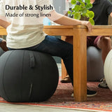 65cm Balance Ball Chair for Office & Home  Washable Cotton Cover Ergonomic Exercise Ball for Posture Back Relief Yoga Ball Chair