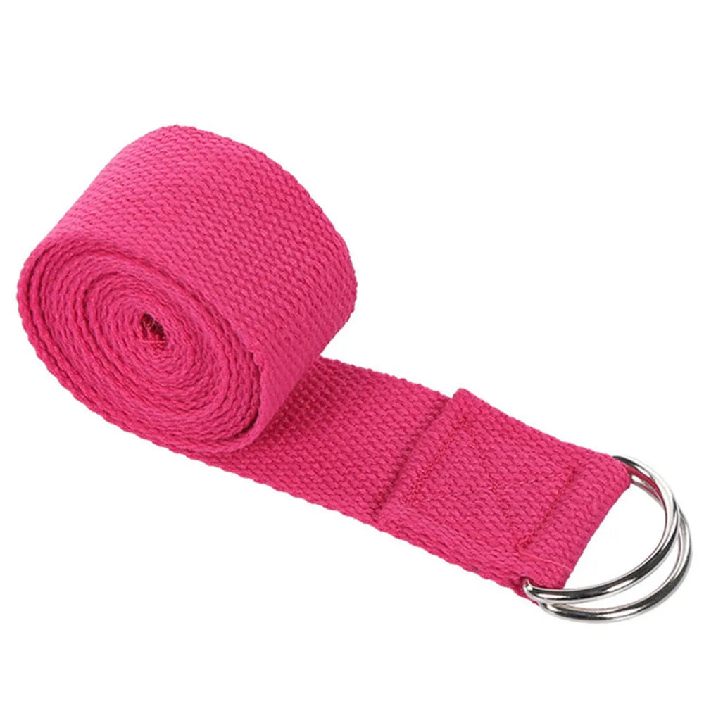 180cm Sport Yoga Strap Durable Cotton Exercise Straps Adjustable D-ring Buckle Gives Flexibility For Yoga Stretching Pilates