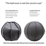 65cm Linen Yoga Ball Cover Balance Ball Protector + 65cm Yoga Ball with Pump for Home Gym Yoga Pilates Fitness Body Building