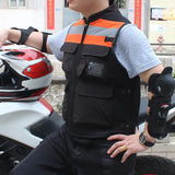 Men's Motorcycle Reflective Vest Motocross High Visibility Jackets Waistcoat Motorbike Racing Non-sleeve Touring Clothes