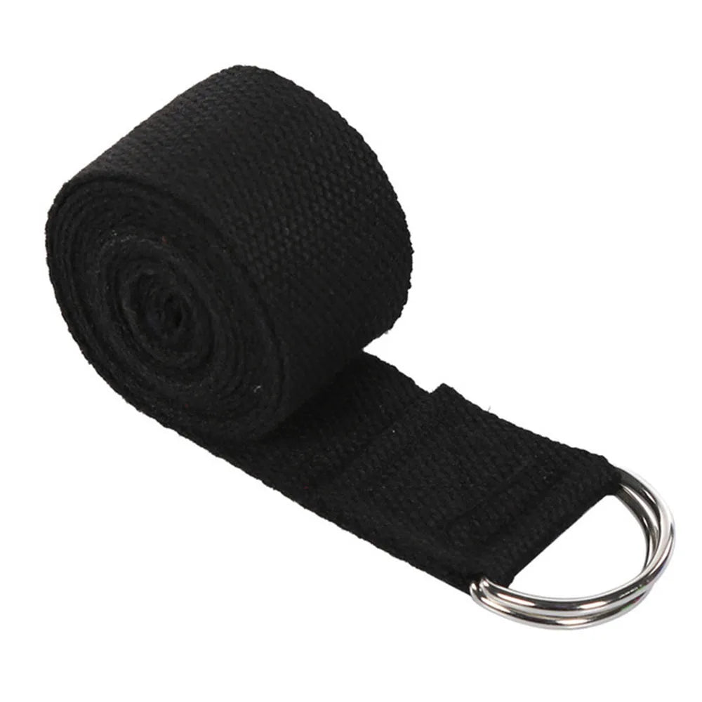 180cm Sport Yoga Strap Durable Cotton Exercise Straps Adjustable D-ring Buckle Gives Flexibility For Yoga Stretching Pilates