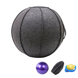 65cm Linen Yoga Ball Cover Balance Ball Protector + 65cm Yoga Ball with Pump for Home Gym Yoga Pilates Fitness Body Building