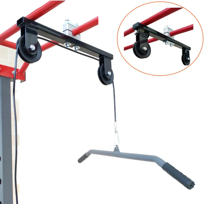 Home Gym Pulley Kit – DIY Cable Machine System for Round Tube & Strength Training