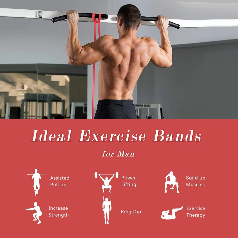 Fitness Rubber Resistance Bands Set Heavy Duty Pull Up Band Yoga Workout Strength Training Elastic Bands Loop Expander Equipment