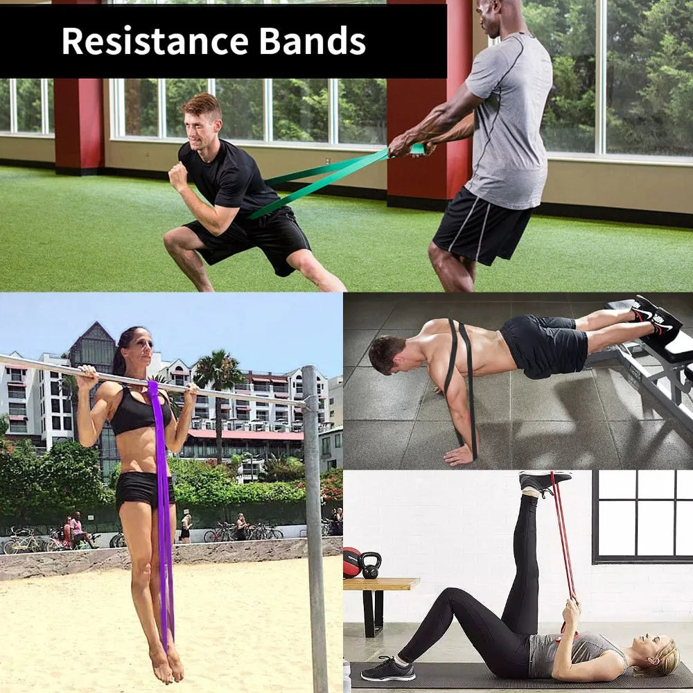 Fitness Rubber Resistance Bands Set Heavy Duty Pull Up Band Yoga Workout Strength Training Elastic Bands Loop Expander Equipment