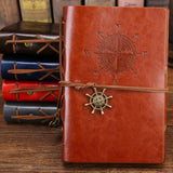Retro Spiral Notebook Diary Notepad Vintage Pirate Anchors PU Leather Note Book Replaceable Stationery Gift Traveler Journal