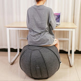 65cm Linen Yoga Ball Cover Balance Ball Protector + 65cm Yoga Ball with Pump for Home Gym Yoga Pilates Fitness Body Building