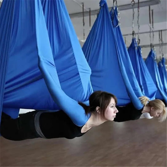 Elastic stretch fabric, 5m yoga hammock, flying swing，Aerial Yoga Hammock Multifunction Anti-gravity Yoga Belts for yoga traini