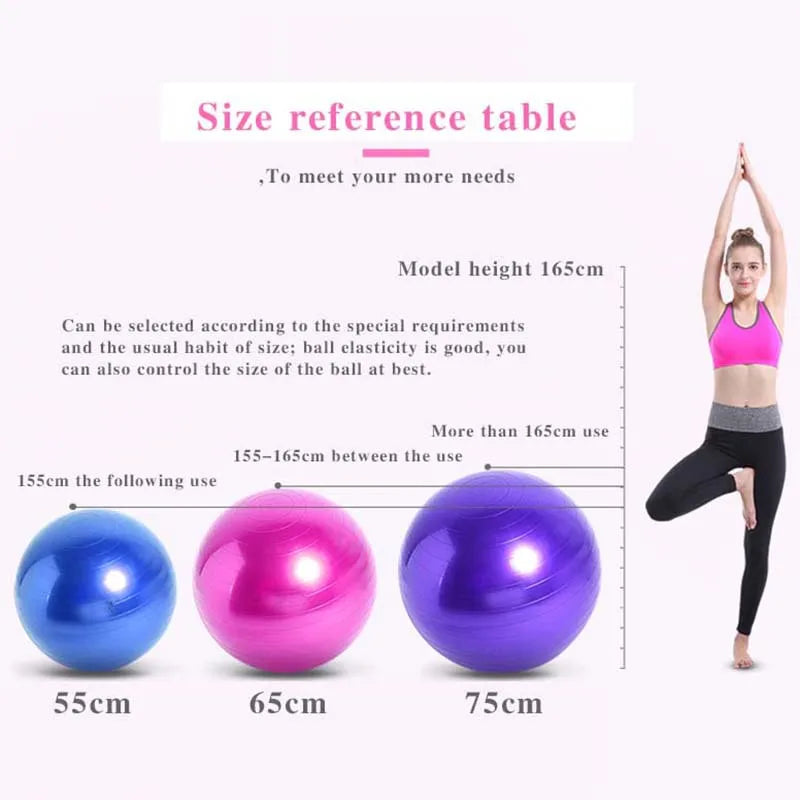 Balance Yoga Ball 55-75cm Fitness Yoga Ball,Anti-Slip & Anti-Burst Extra Thick Pregnant Birthing Ball with Air Pump