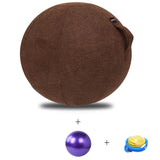 65cm Linen Yoga Ball Cover Balance Ball Protector + 65cm Yoga Ball with Pump for Home Gym Yoga Pilates Fitness Body Building