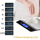 Kitchen Scale 15Kg/1g Weighing Food Coffee Balance Smart Electronic Digital Scales Stainless Steel Design for Cooking and Baking