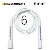 6mm thick PVC jump rope 140 gram 80A with core thread vinyl cord rope 15.5cm long handle NEVERTOOLATE  hitt exercise fitness