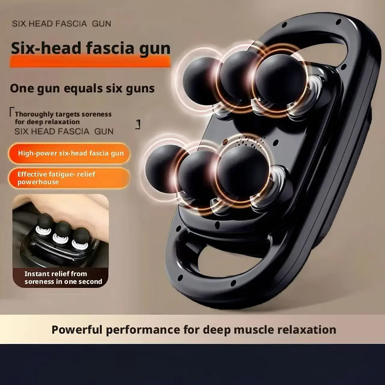 6 Heads Massage Gun Digital Display Professional Deep Tissue Muscle Massager Full Body Relief Soreness Relaxation Fascia Gun