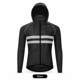 Men Cycling Jacket Reflective Hooded Windproof Water Repellent Bike Windbreaker Lightweight Packable Outdoor Coat