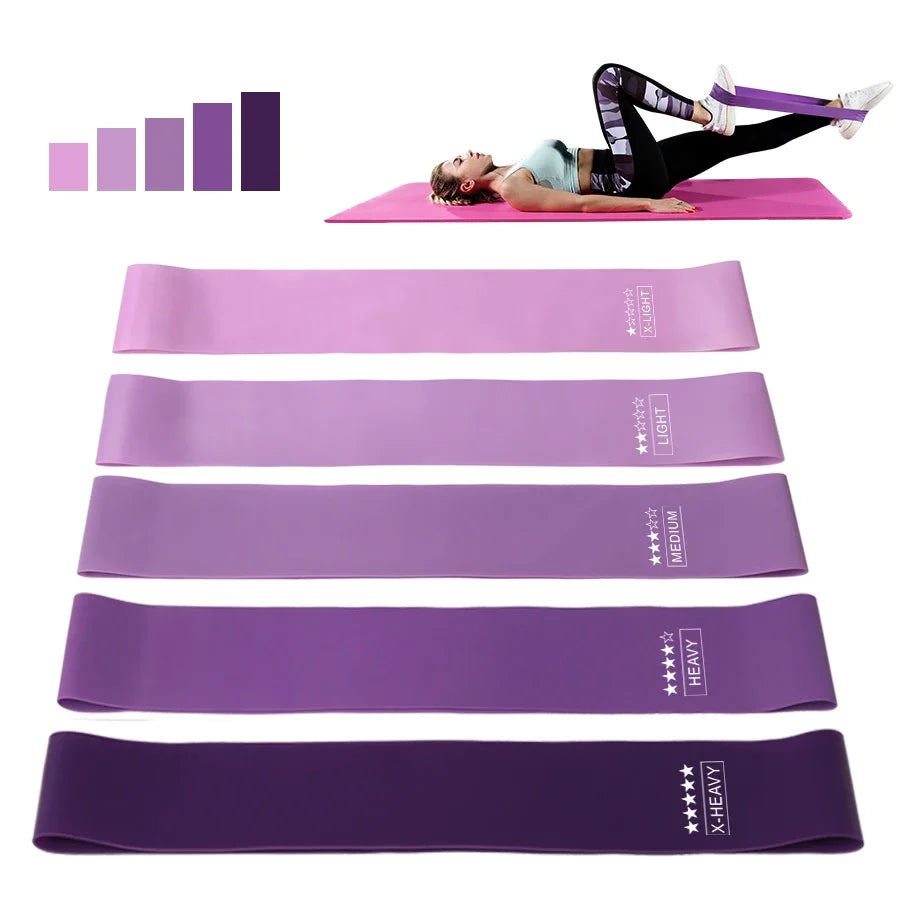5-Level Resistance Bands Set for Pilates Fitness Mini Exercise Bands Sport Extender Workout Equipment for Crossfit