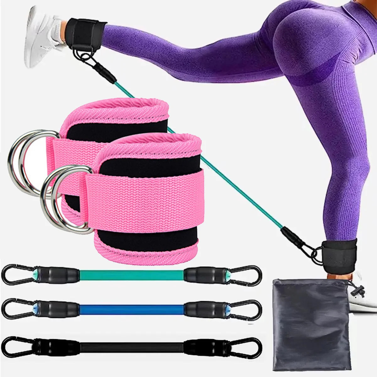 Ankle Straps Resistance Bands Set Fitness Workout Exercise Equipment Ankle Weight Yoga Elastic Fitness Band For Gym Man Woman
