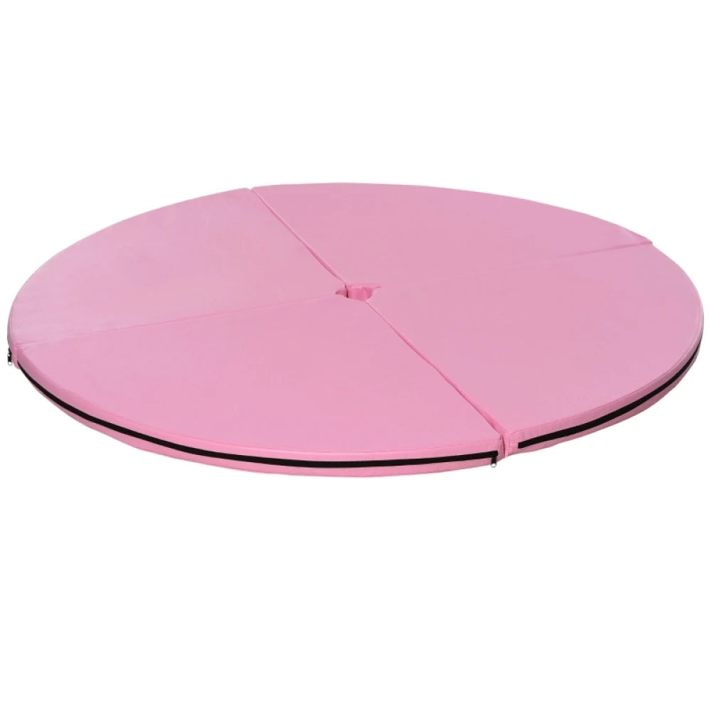 Pole dance mat, 5 cm thick round plastic mat for pole dance exercises, gymnastics, yoga, pink
