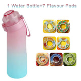 650ML Sports Air Water Bottle BPA Free, Fruit Scent Pods Air Flavor Caps,Leak Proof Sports Water Cup for Outdoor Running Gym