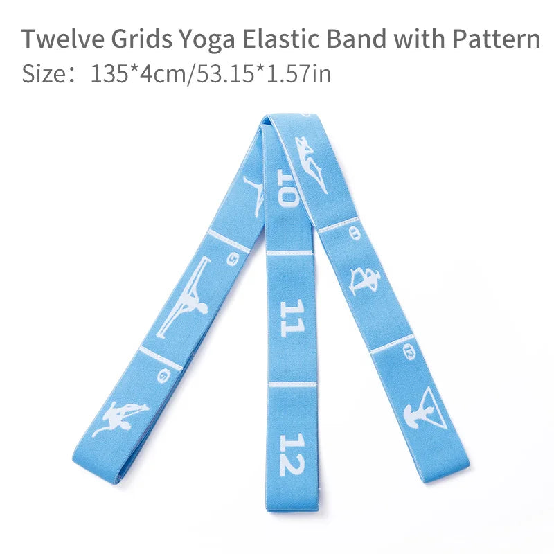 Multi-Functional Slimming Resistance Bands Yoga Strap Elastic Band 8/10/12 Grids for Latin Training, Dance, Pilates, Gymnastics