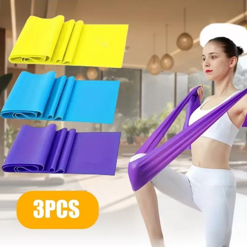 Length 150cm Yoga Pilates Stretch Resistance Band For Gym Fitness Exercise Band Training Elastic Rubber Rubber