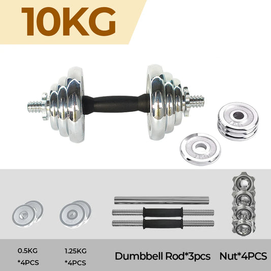 10/20kg Electroplated Dumbbell Set, Adjustable Electroplated Dumbbells, with Storage Toolbox, Equipped with Connecting Rods and Fixing Nuts, Suitable for Home Indoor Workouts, Ideal Fitness Equipment for Fitness Enthusiasts t