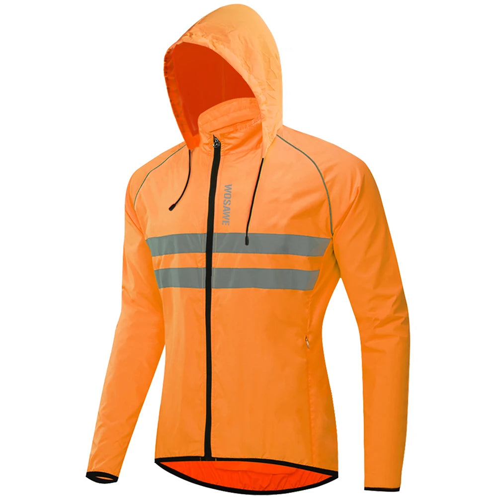 WOSAWE Ultralight Men's Cycling Windbreaker Reflective Jacket Windproof Water Resistant MTB Road Bicycle Long Jersey Wind Coat
